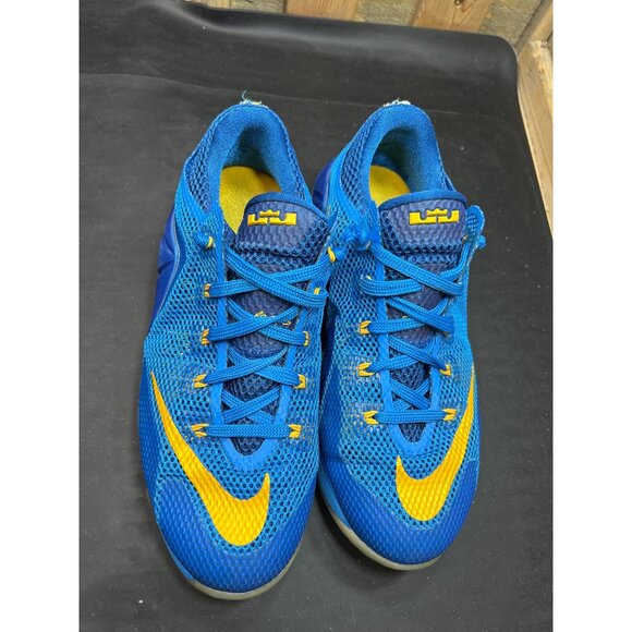 Nike Air Max Lebron XII 12 Low GS Youth Blue/Yellow Athletic Shoes Size 7Y - Picture 3 of 9